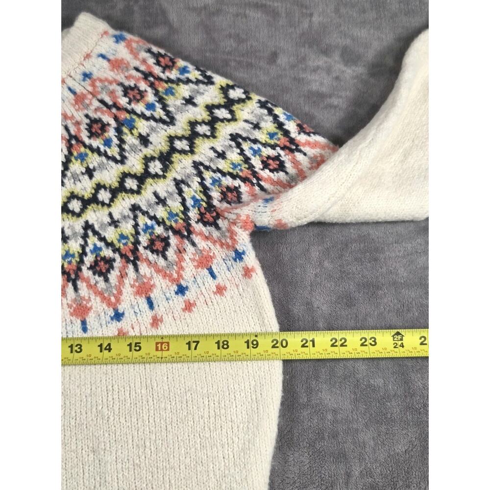Aerie Oversized Womens Sz XS Fair Isle Knit Crewneck Sweater Bohemian Multicolor - Picture 3 of 9